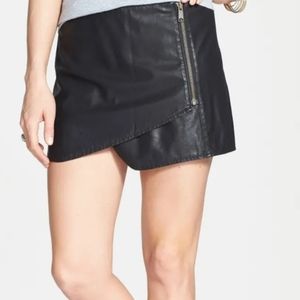 Free People vegan leather short with side zip